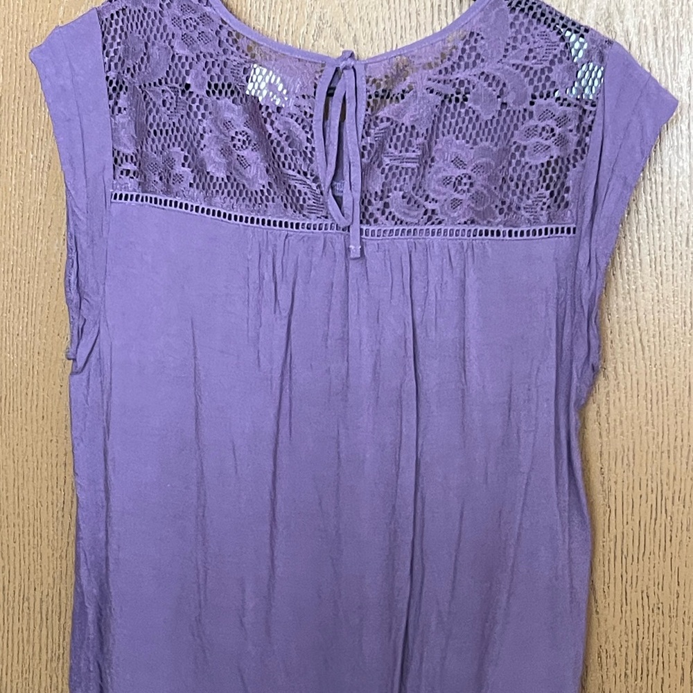 Peasant style tshirt , worn once, muted purple, women’s medium.